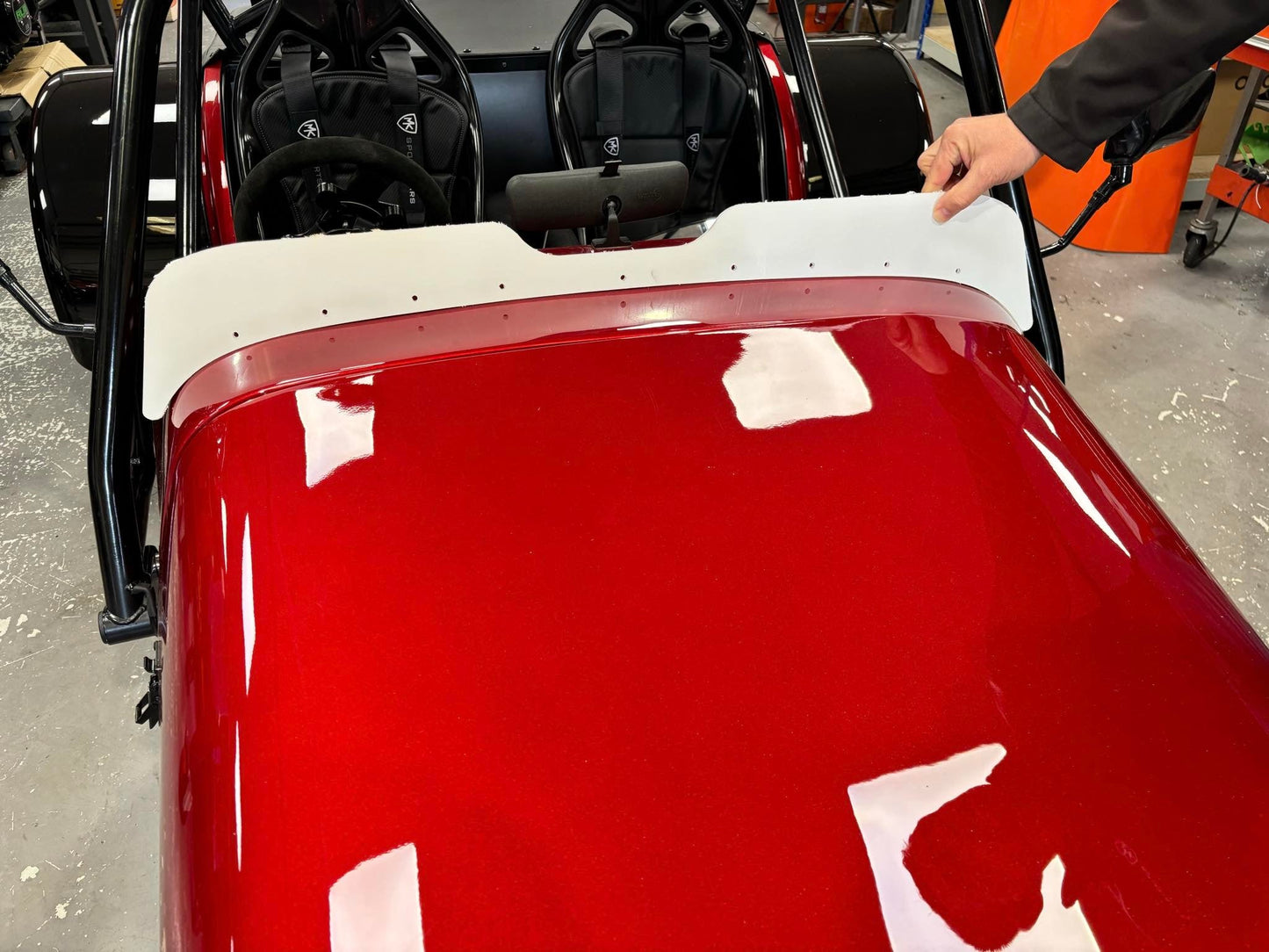 MK Indy Full Width Clear Race Aeroscreen Wind Deflector Transparent