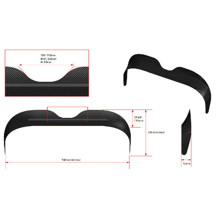 Caterham Style Series 3 S3 Blade Aero Screen Pre Preg Carbon