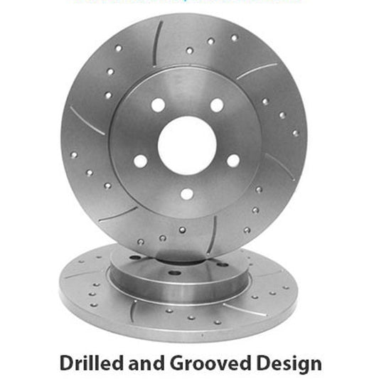 Mazda MX-5 251mm Drilled And Grooved Solid Rear Discs 98 - 00 (Pair)