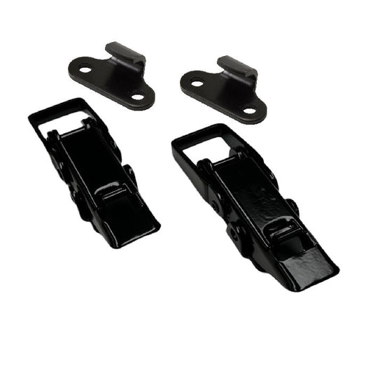Metal Toggle Bonnet Fastner With Safety Catch Mild Steel Black - (Pair)
