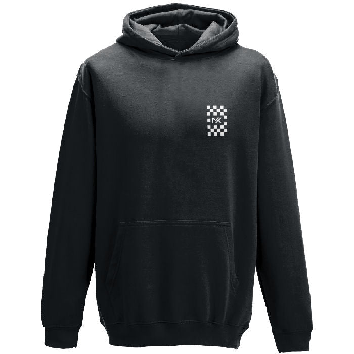 MK Chequered Flag Hoodie Black White Print