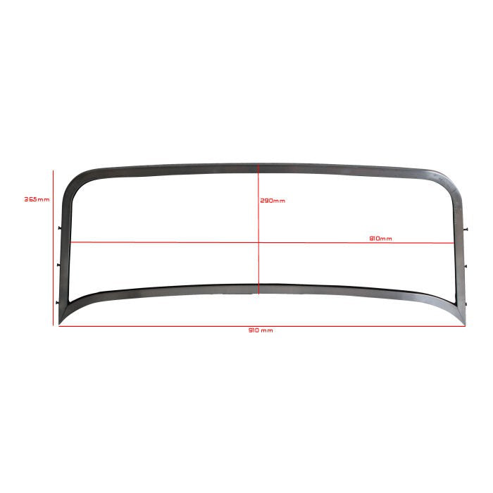 MK Indy Aluminium Windscreen Surround and Glass - Black