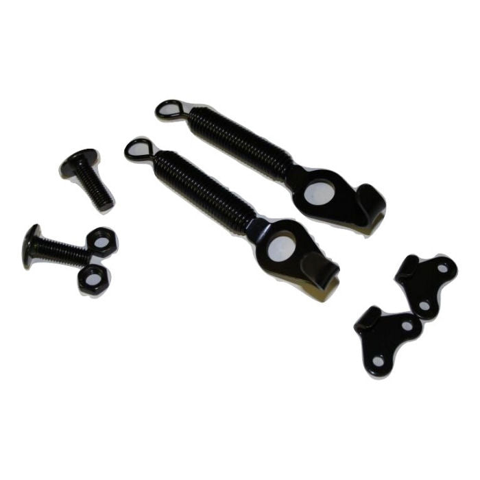 Caterham Style Bonnet Spring and Catch Plate - Black (Pair)