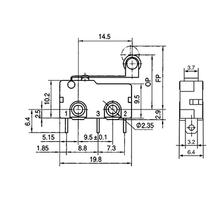 Universal Handbrake Warning Microswitch SPDT 