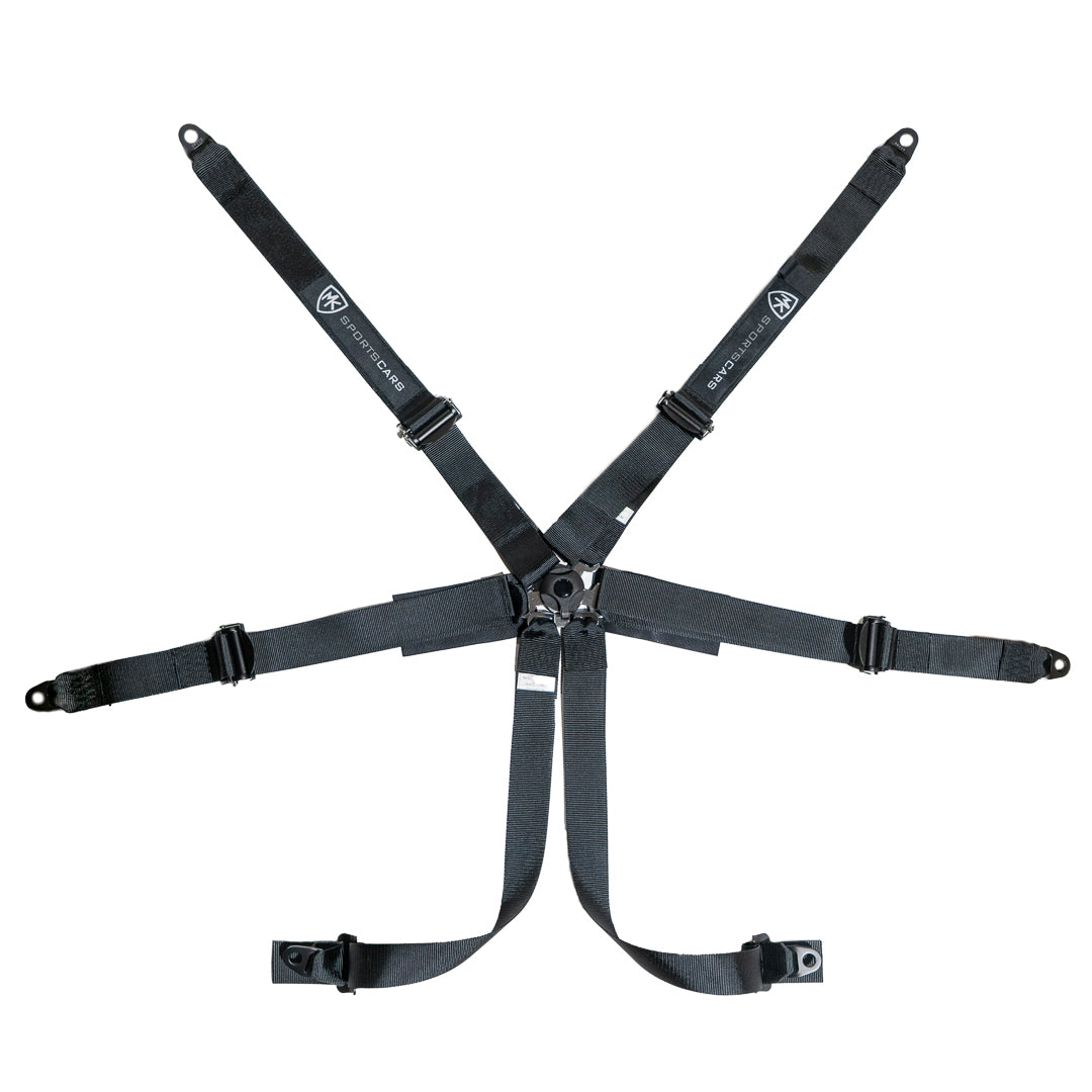 MK Sportscars FIA Approved 50mm (2") 6 Point Ultralight International Harness - Black