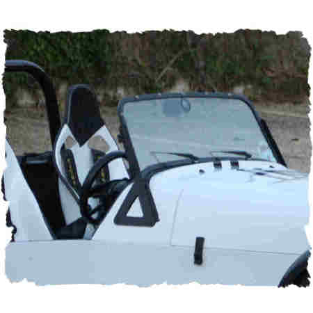 MK Indy Aluminium Windscreen Surround and Glass - Black