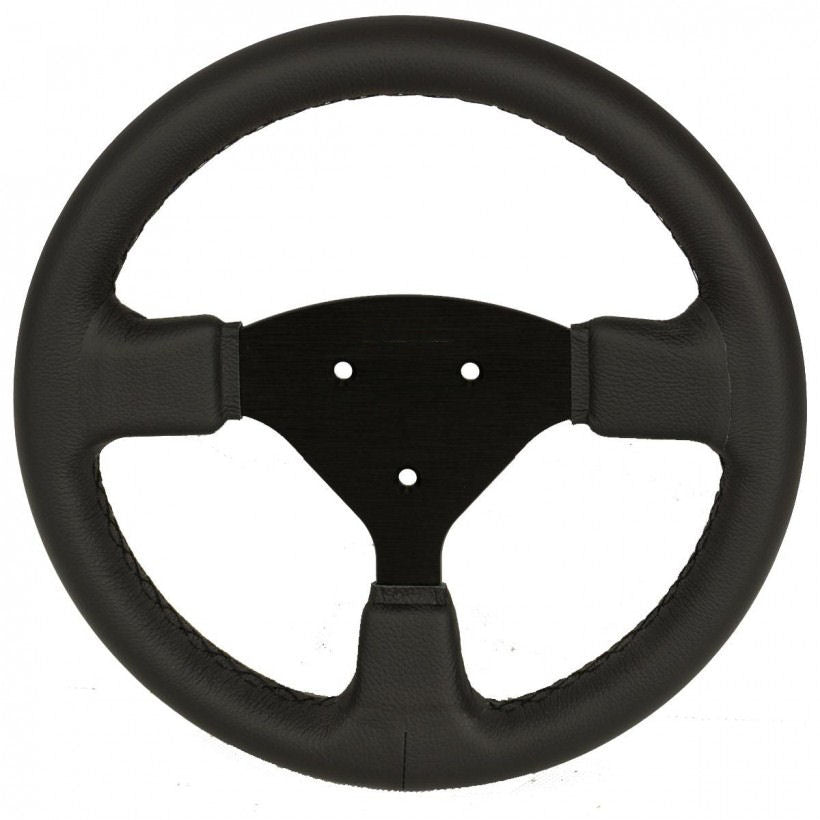 Race Steering Wheel 270mm Black Leather – Kit Car Direct
