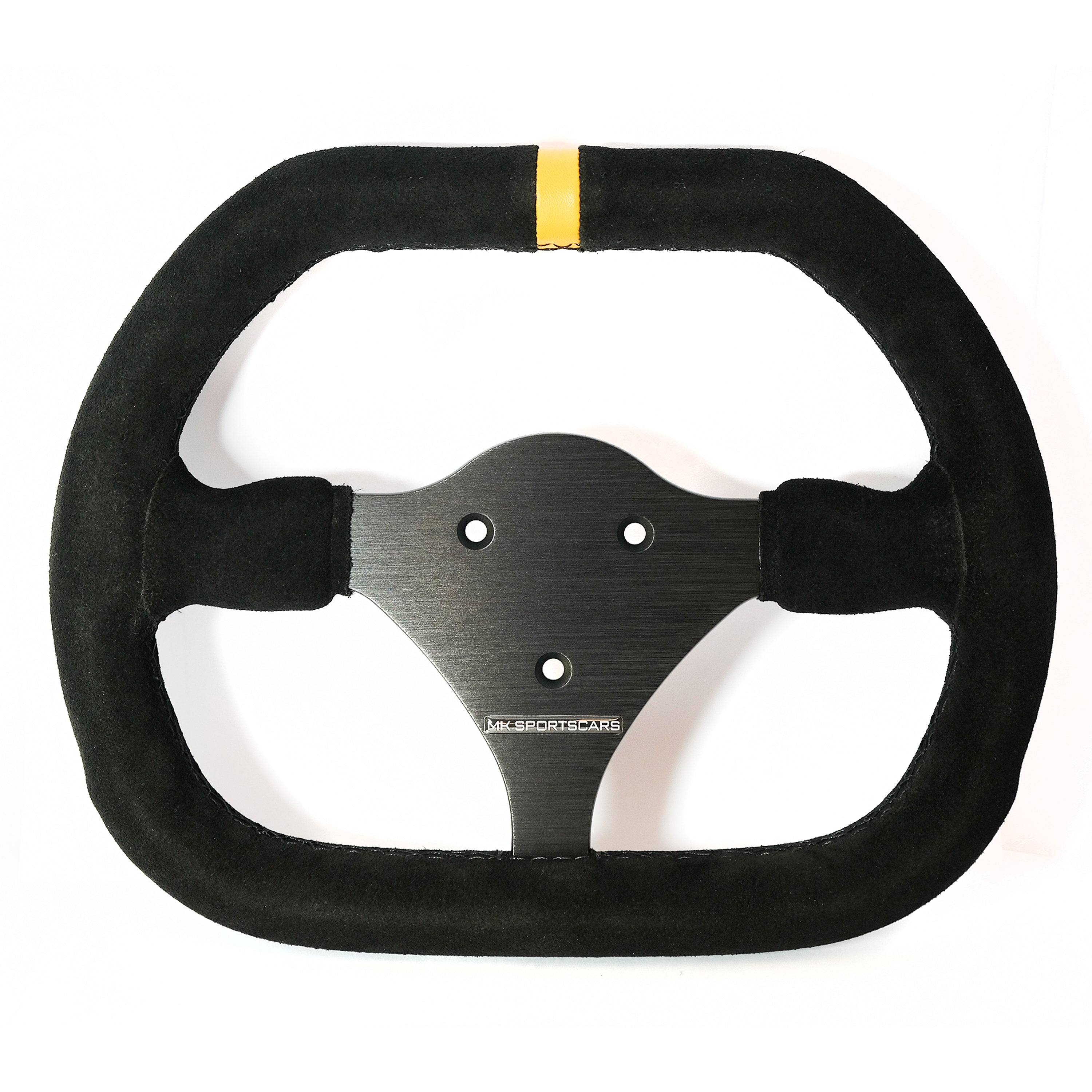 Race Steering Wheel Double D Shape 270mm Black Suede – Kit Car Direct