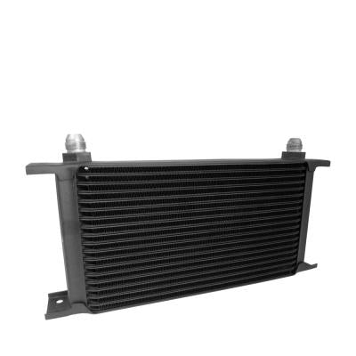 Universal 34 Row 235mm Matrix - AN-12 JIC Black Aluminium Oil Cooler