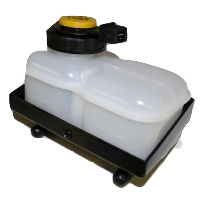 Universal Tandem Chamber Brake Fluid Reservoir With Low Level Indicator and Mounting Bracket